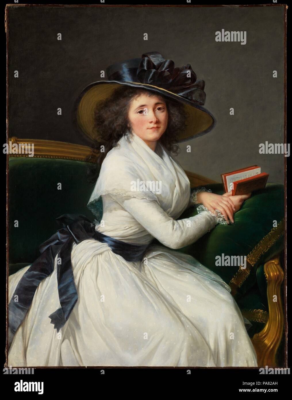 Comtesse de la Châtre (Marie Charlotte Louise Perrette Aglaé Bontemps, 1762-1848). Artiste : Élisabeth Louise Vigée Le Brun (français, Paris 1755-1842 Paris). Dimensions : 45 x 34 1/2 in. (114,3 x 87,6 cm). Date : 1789. En 1789, la gardienne, fille de Louis XV's  <i >premier valet de chambre </i >, était l'épouse du comte de La Châtre. Plus tard, elle a épousé François Arnail de Jaucourt. Pour l'usage quotidien et pour les portraits, Vigée Le Brun favorisée robes de mousseline blanche dans ce style pour ce qu'elle considérait comme leur simplicité classique, intemporel. Musée : Metropolitan Museum of Art, New York, USA. Banque D'Images