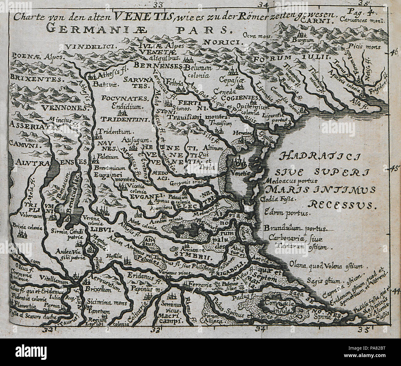 49 Charte von den alten Venetis, wie es zu der Römer zeiten gewesen - Jacob von Sandrart - 1687 Banque D'Images