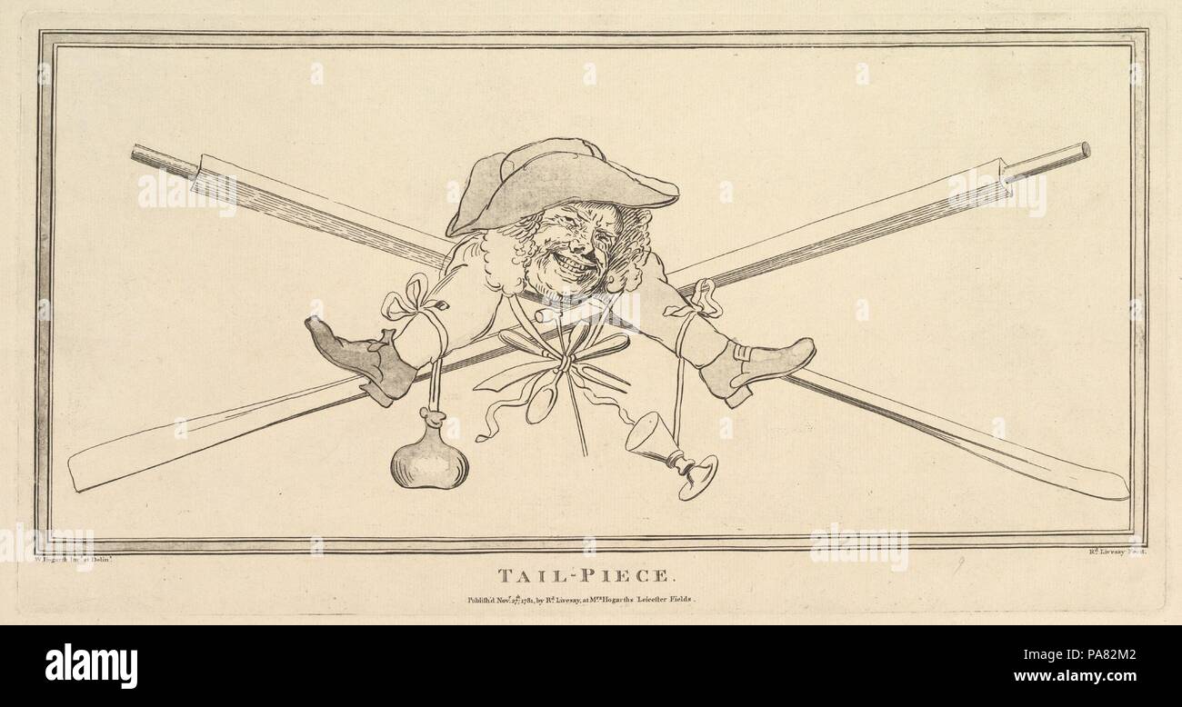 Tail-Piece. Artiste : Après William Hogarth (britannique, Londres 1697-1764 Londres). Artiste et éditeur : gravée et publiée par Richard Livesay (britannique, 1753-1823) de Southsea. Dimensions : Plaque : 7 15/16 x 15 3/8 in. (20,2 x 39,1 cm) : fiche 9 15/16 x 17 3/4 in. (25,3 x 45,1 cm). Date : Novembre 27, 1781. Musée : Metropolitan Museum of Art, New York, USA. Banque D'Images