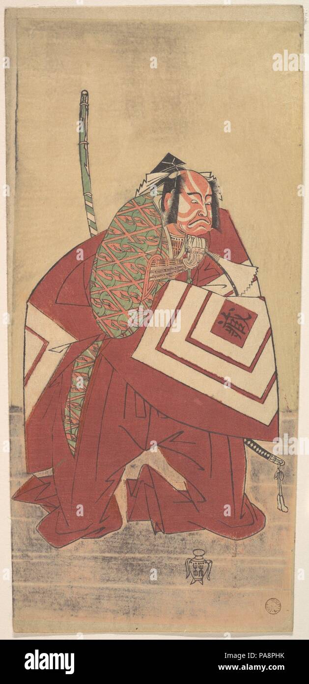 L'Acteur Ichikawa Danzo III comme un noble de la Cour. Katsukawa Shunsho Artiste : (japonais, 1726-1792). Culture : le Japon. Dimensions : H. 12 3/4 in. (32,4 cm) ; O. 5 11/16 in. (14,4 cm). Date : 1768. Musée : Metropolitan Museum of Art, New York, USA. Banque D'Images