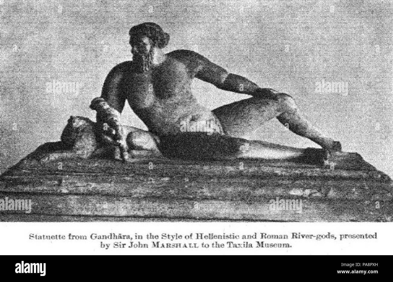 99 statuette dieu fleuve Gandhara Banque D'Images