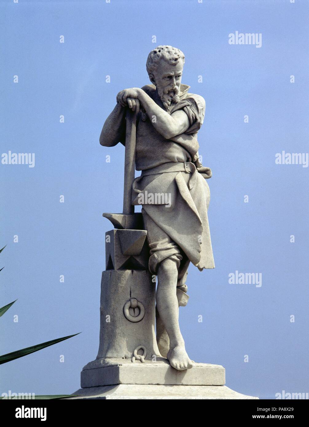 ALEGORIA DEL TRABAJO EN EL PASEO MARITIMO DE CEUTA. Emplacement : l'extérieur, l'Espagne. Banque D'Images