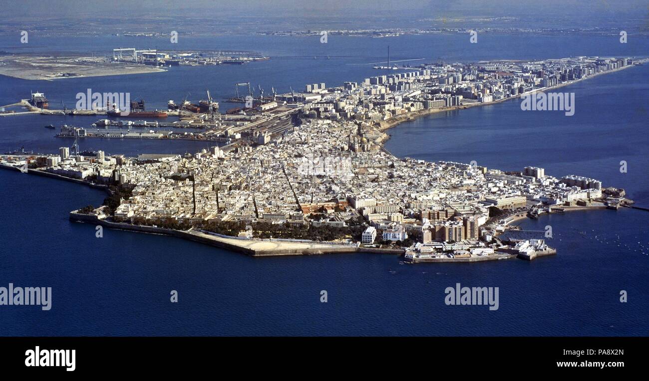 VISTA AEREA DE LA VILLE DE CADIX. Emplacement : l'extérieur, l'Espagne. Banque D'Images