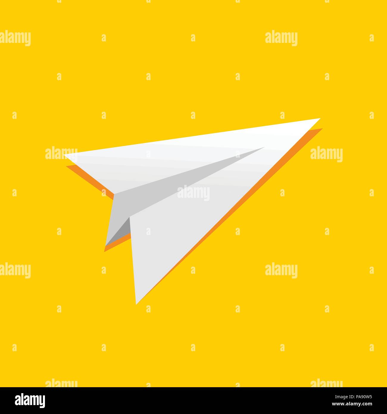 Avion en papier plié simple illustration jaune symbole vecteur modèle de conception de logo graphique Illustration de Vecteur
