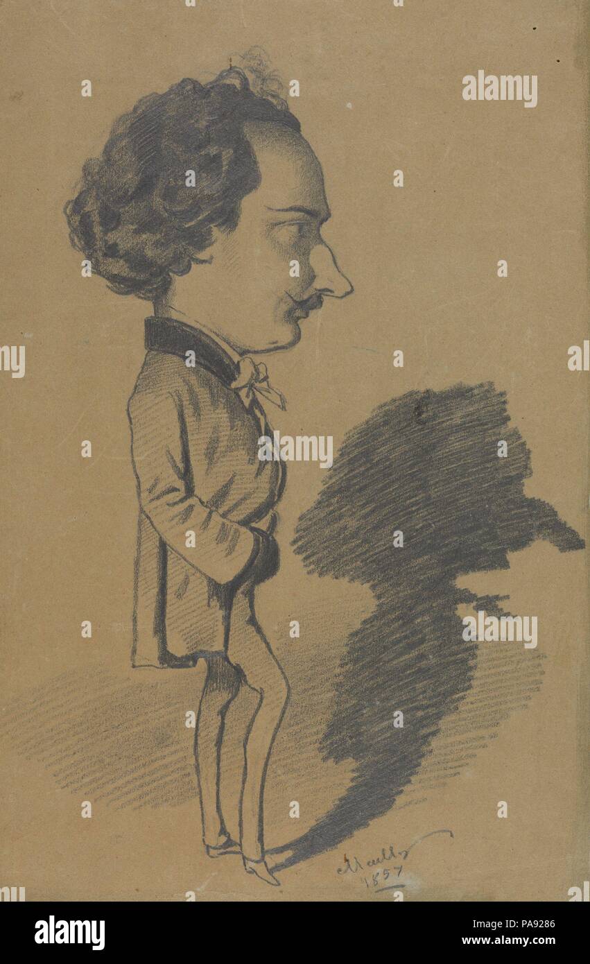 Caricature d'un comité permanent de l'homme. Artiste : Hippolyte Mailly (Français, 1829-1863). Fiche Technique : Dimensions : 16 1/4 × 10 3/4 in. (41,3 × 27,3 cm). Date : 1857. Musée : Metropolitan Museum of Art, New York, USA. Banque D'Images