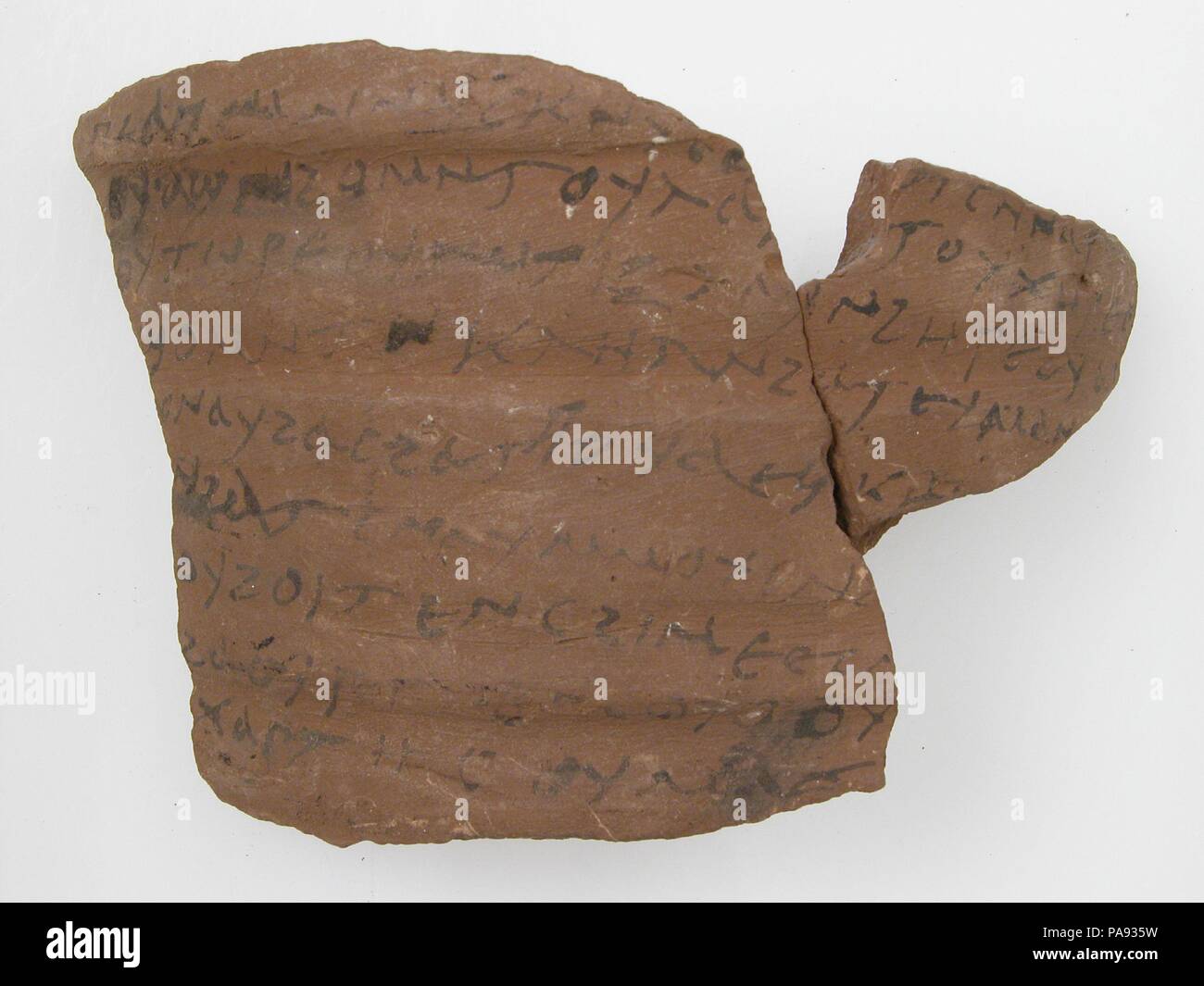 Ostrakon. Culture : le copte. Dimensions : 5 1/4 x 3 5/8 in. (13,3 x 9,2 cm). Date : 7ème siècle. Musée : Metropolitan Museum of Art, New York, USA. Banque D'Images