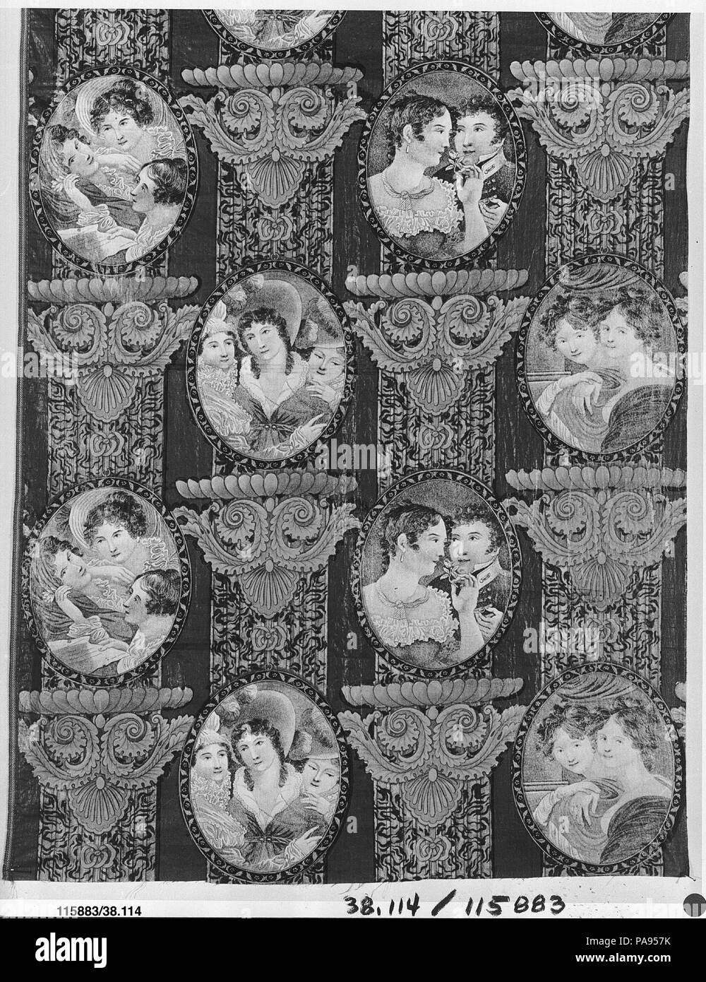 Pièce. Culture : peut-être britanniques. Dimensions : L. 37 x 25 3/4 pouces 95,9 W. x 63,5 cm. Date : ca. 1825. Musée : Metropolitan Museum of Art, New York, USA. Banque D'Images