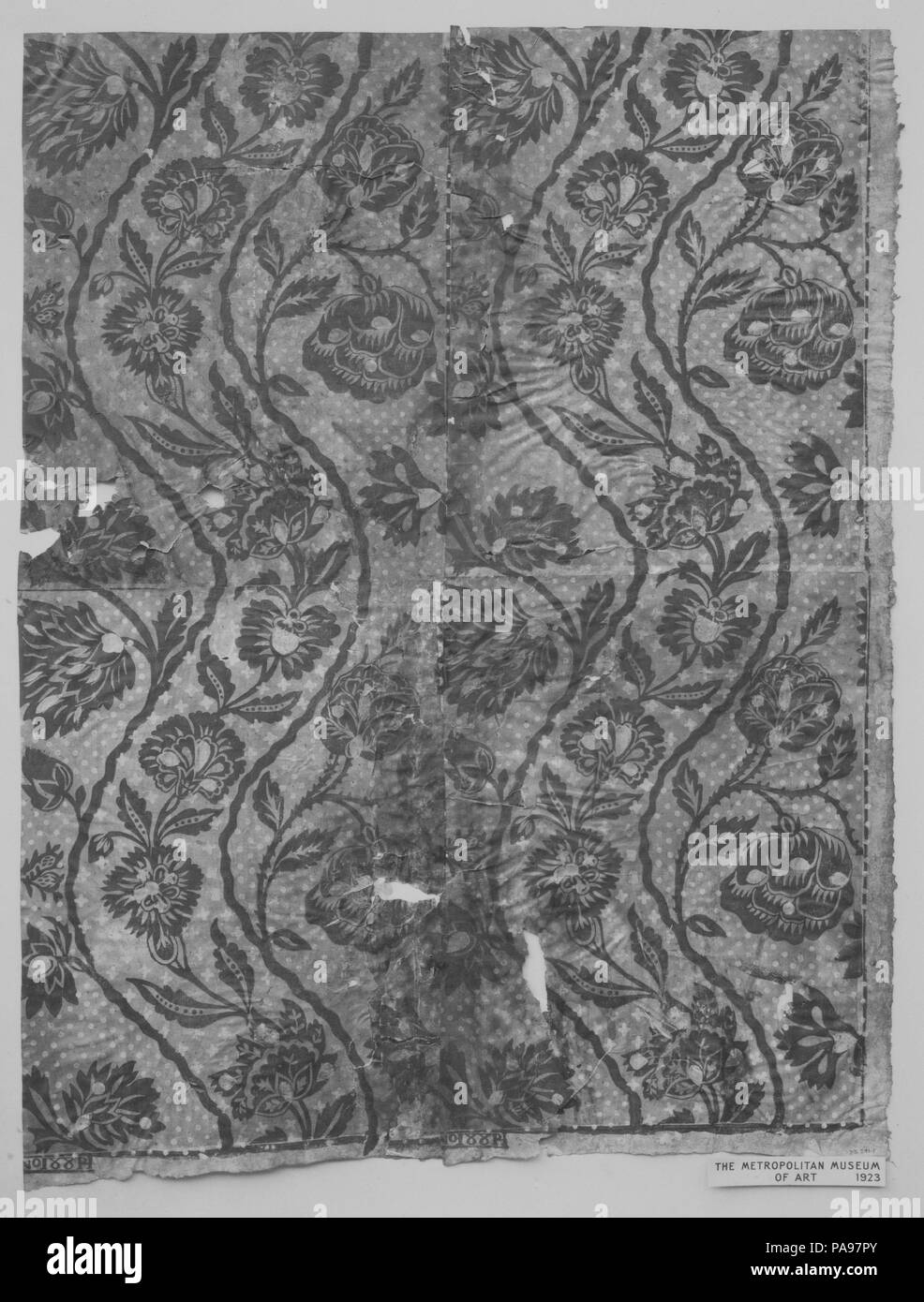 Papier peint à fleurs. Date : le 18e siècle. Musée : Metropolitan Museum of Art, New York, USA. Banque D'Images