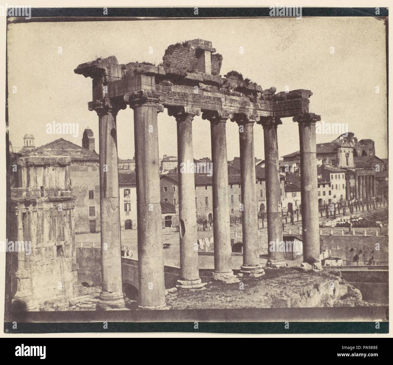 [Temple de Concord, Rome]. Artiste : attribuée à Calvert Richard Jones (British, Swansea, Pays de Galles 1802-1877 Bath, Angleterre). Date : 1850. Musée : Metropolitan Museum of Art, New York, USA. Banque D'Images