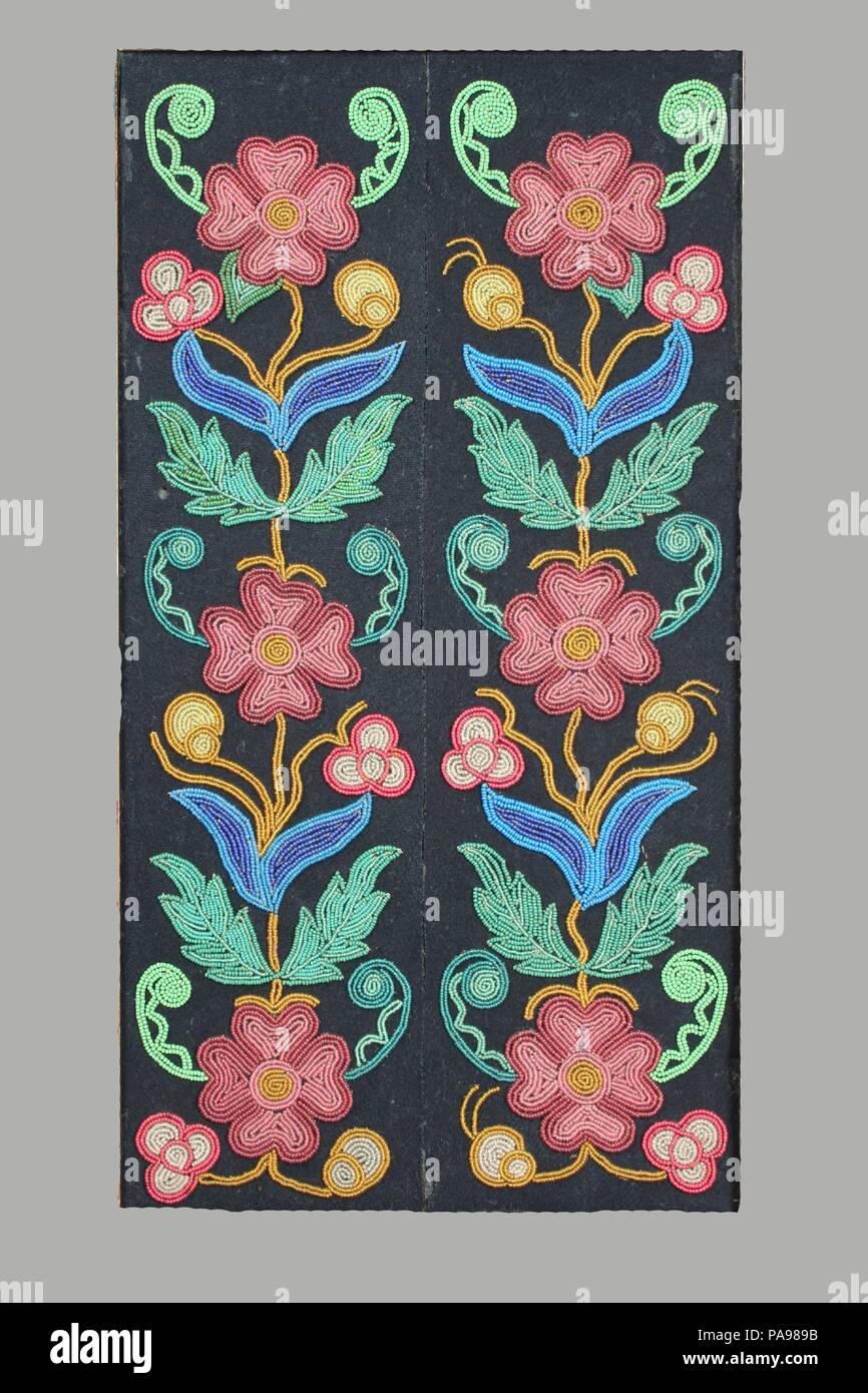 Legging panneaux. Culture :. Dimensions : H. 19 1/2 x 11 1/2 in. W. (49,5 x 29,2 cm). Date : ca. 1870. Musée : Metropolitan Museum of Art, New York, USA. Banque D'Images
