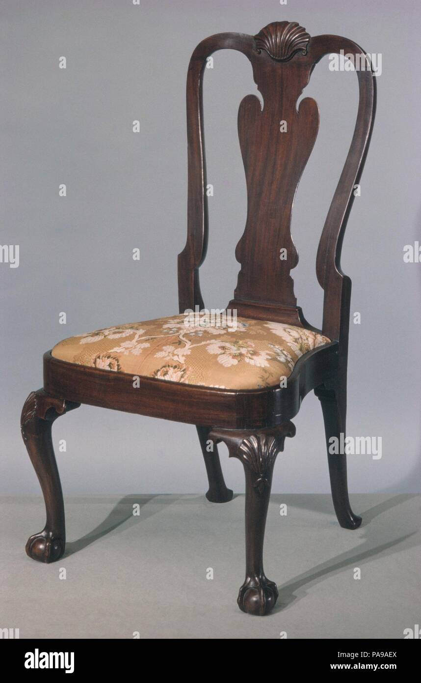 Side Chair. Culture : L'Américain. Dimensions : 40 x 22 1/2 x 21 3/4 in. (102,9 x 55,9 x 55,2 cm). Date : 1740-50. Musée : Metropolitan Museum of Art, New York, USA. Banque D'Images