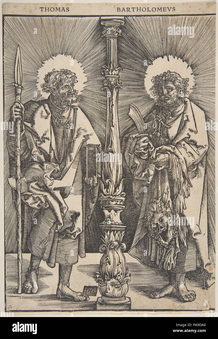 Sts. Thomas et Barthélemy. Artiste : Monogrammist G.Z. (Allemand, actif ca. 1514-21). Fiche technique : Dimensions : 10 1/4 x 7 in. (26 x 17,8 cm). Date : 1518. Musée : Metropolitan Museum of Art, New York, USA. Banque D'Images