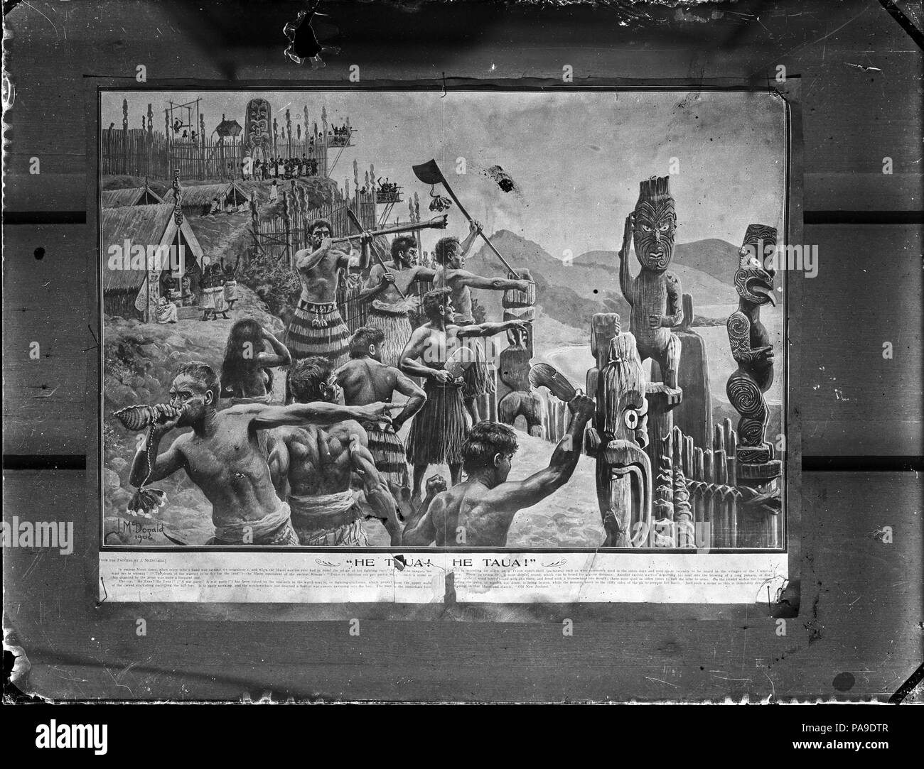 198 Photographie de la reproduction d'une peinture par James J McDonald, "il taua ! Il taua", peint en 1906 ATLIB 306214 Banque D'Images