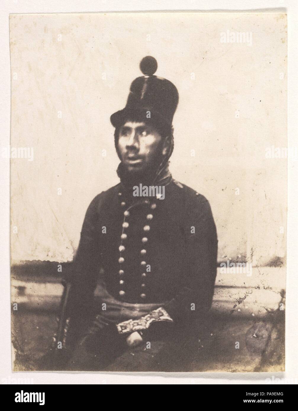 [Soldat]. Artiste : Calvert Richard Jones (British, Swansea, Pays de Galles 1802-1877 Bath, Angleterre). Dimensions : Image : 4 × 3/16 3 3/16 in. (10,6 × 8,1 cm). Date : 1845-50. Musée : Metropolitan Museum of Art, New York, USA. Banque D'Images