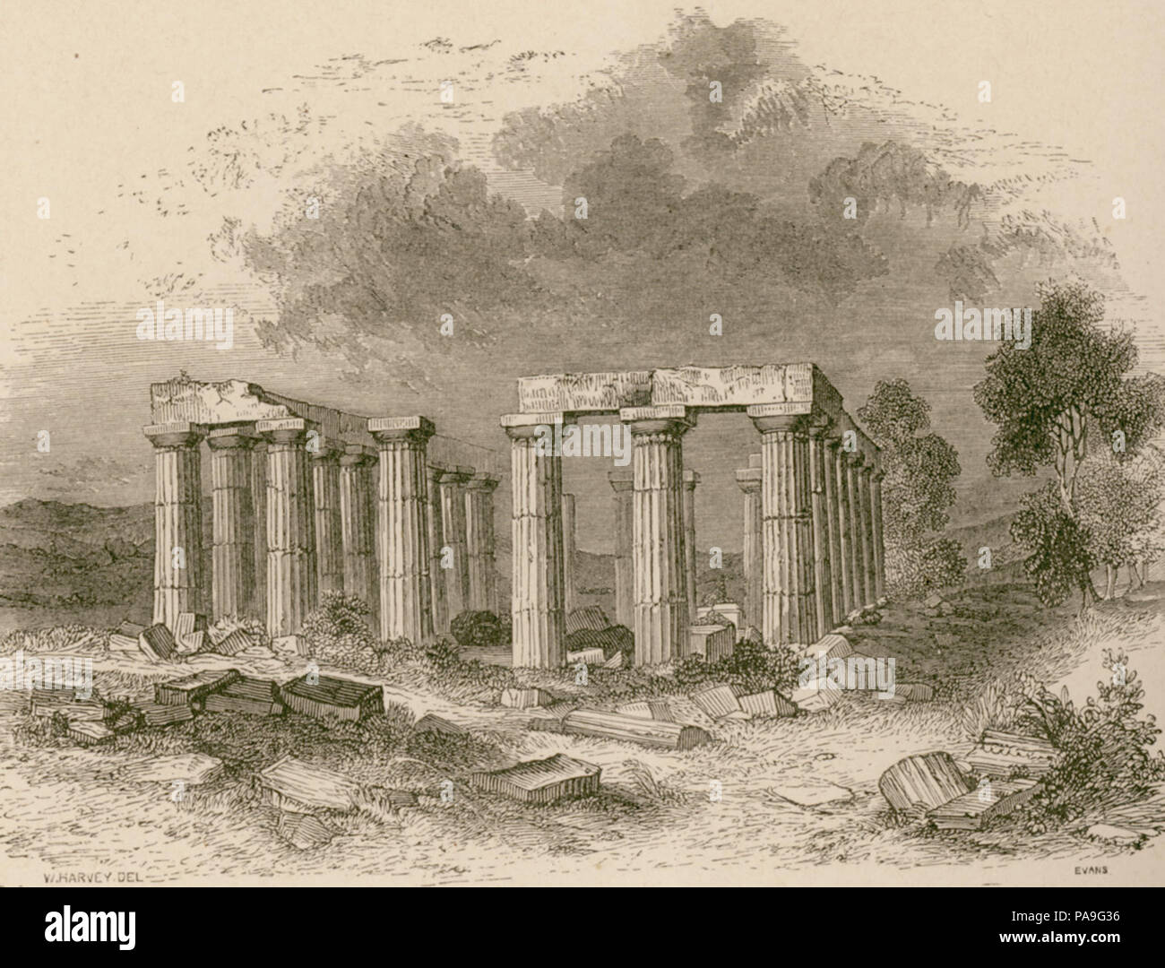 223 ruines du temple d'Apollon à Bassae - Christopher Wordsworth - 1882 Banque D'Images