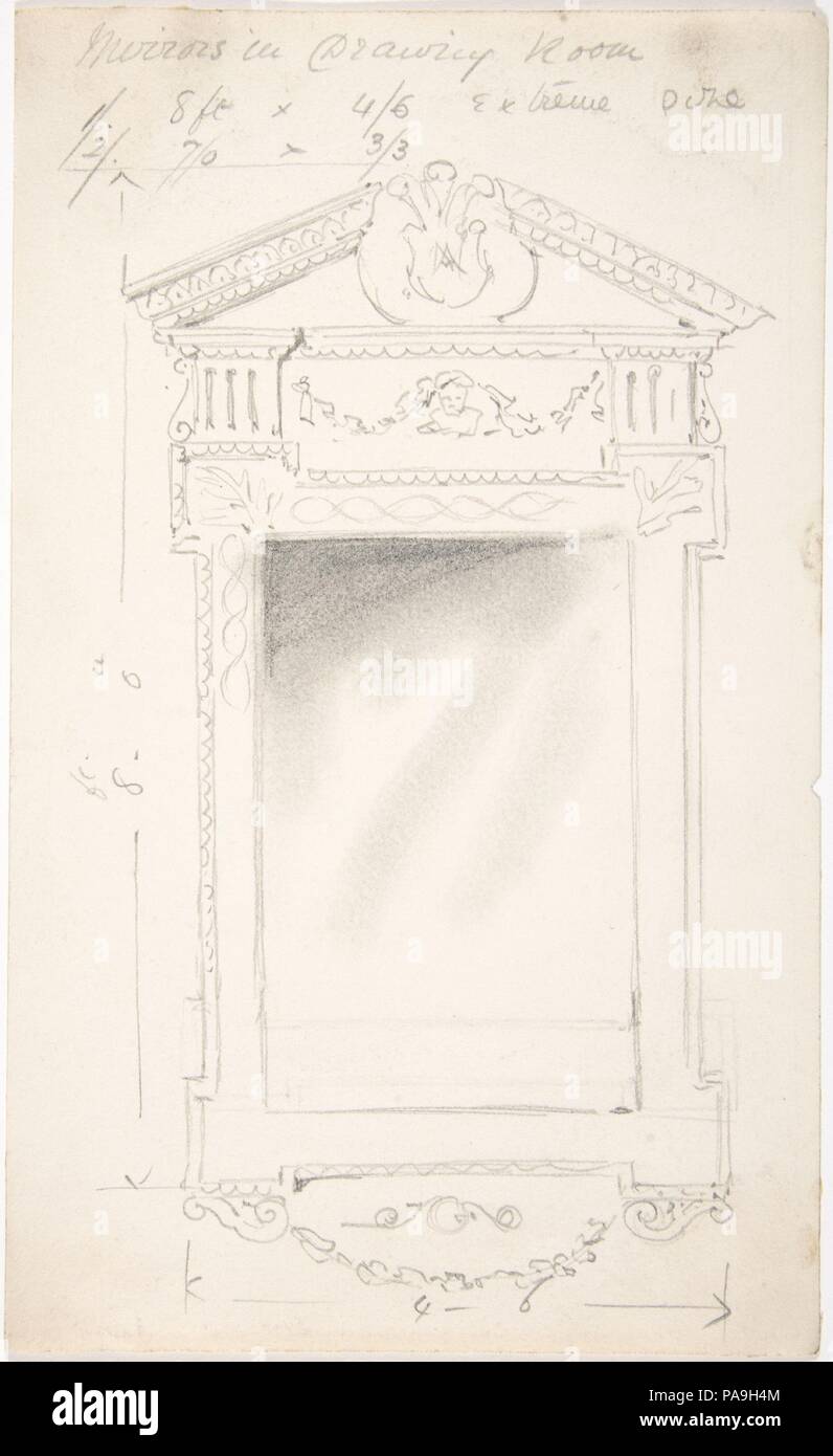 Conception pour un encombrement Prix Miroir, pour 11 Princes Gate, Londres. Artiste : Anonyme, britannique, 19e siècle. Date : du 19e siècle. Musée : Metropolitan Museum of Art, New York, USA. Banque D'Images