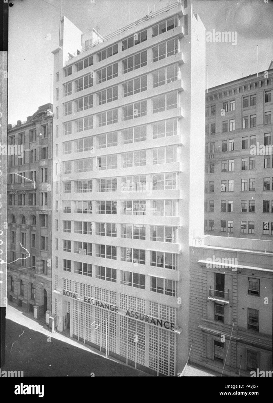 236 11151 SLNSW bâtiment Royal Exchange Assurance vue oblique de la rue Pitt façade Banque D'Images