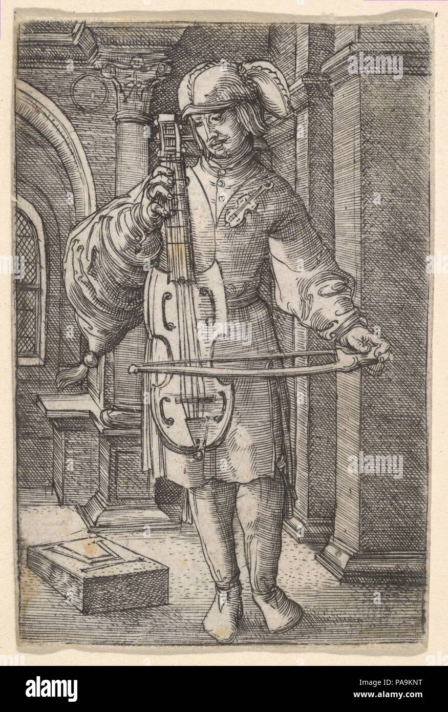 Violin-Player. Artiste : Albrecht, Regensburg, Allemagne (ca. 1480-1538 Ratisbonne). Fiche Technique : Dimensions : 2 3/8 x 1 5/8 in. (6,1 × 4,2 cm). Musée : Metropolitan Museum of Art, New York, USA. Banque D'Images