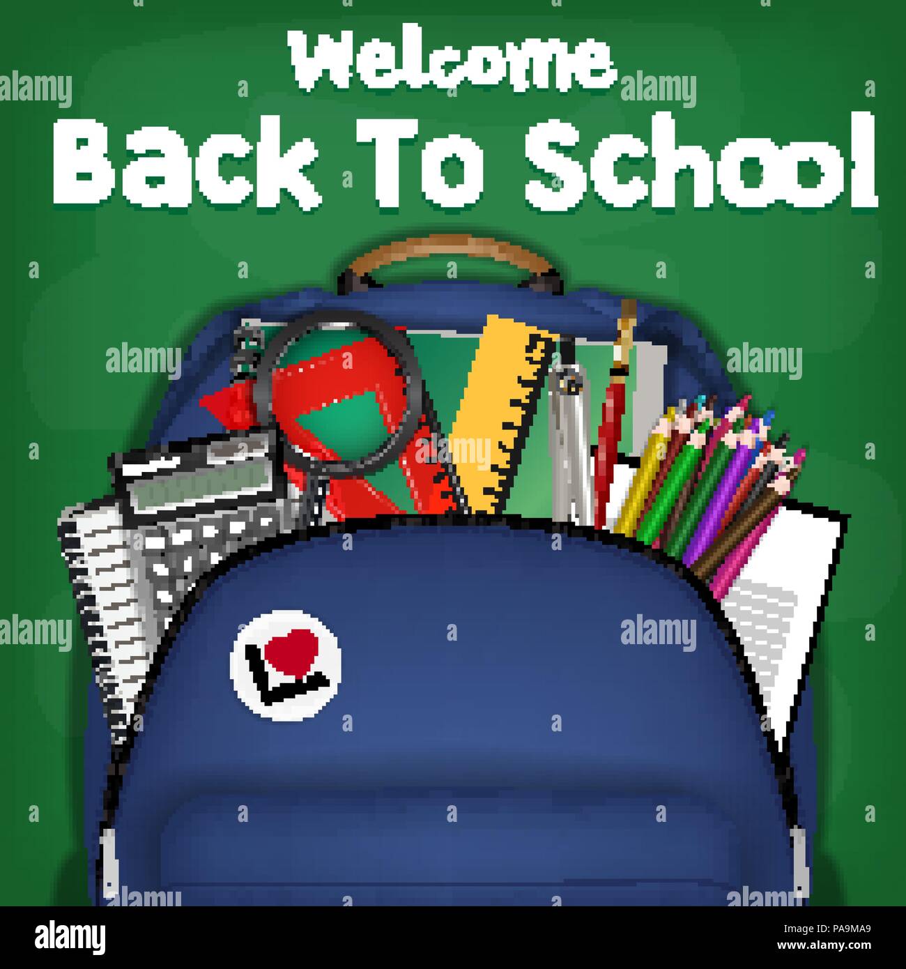 Sac à dos des étudiants promotion vente retour à l'école Illustration de Vecteur