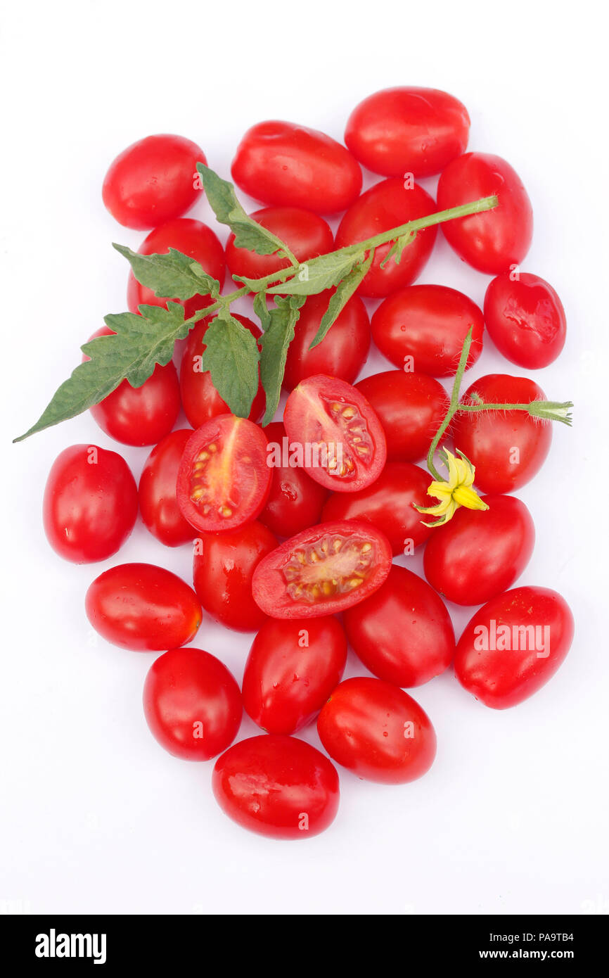 Poire cerise Tomates drop. Banque D'Images