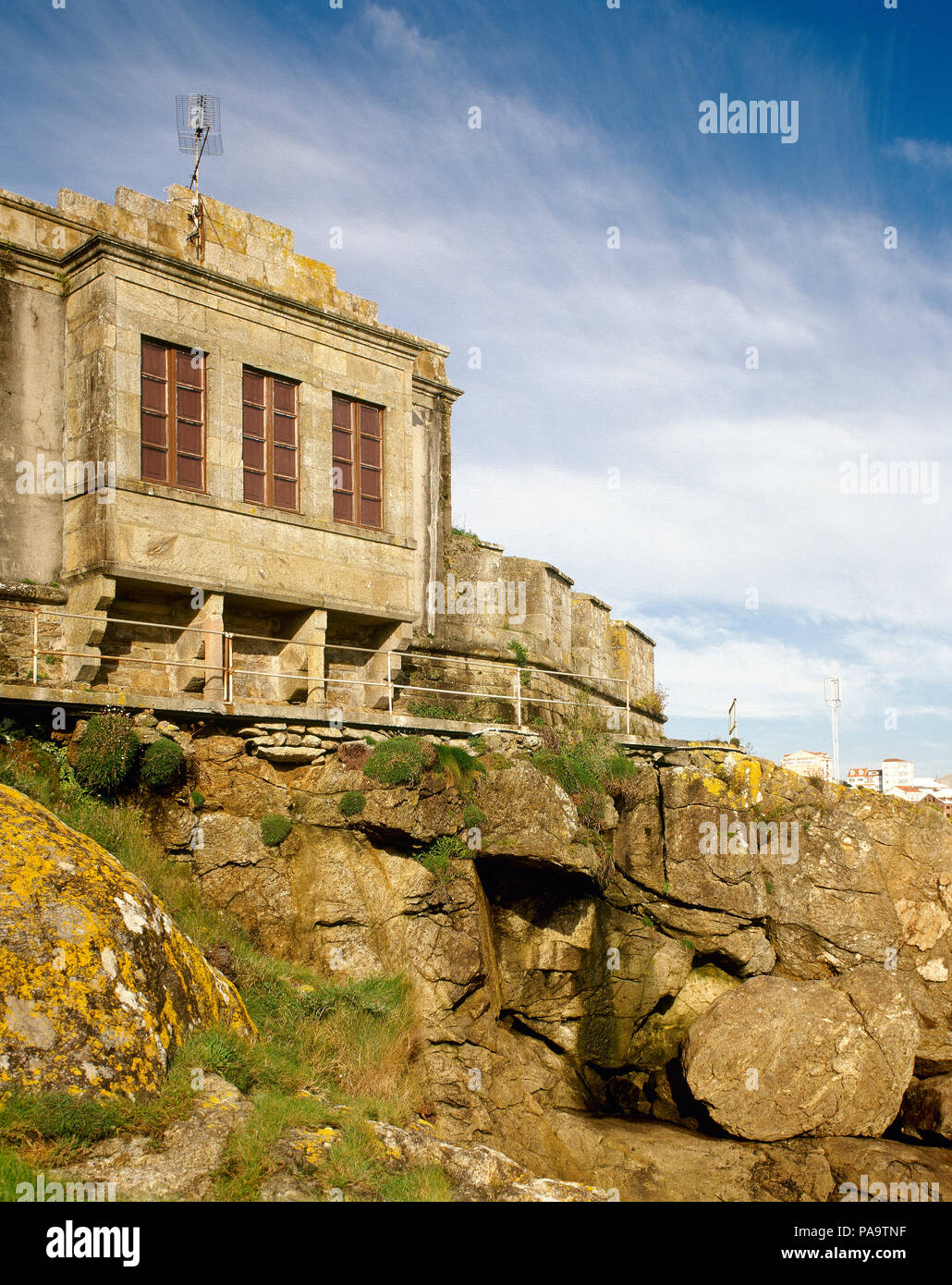L'Espagne, la Galice, La Corogne, province de Fisterra (Finisterre). Château de Saint Charles. Fortification construite pendant le règne de Charles III d'Espagne, pour défendre la côte de l'anglais, 18ème siècle. Côte de la mort. Banque D'Images