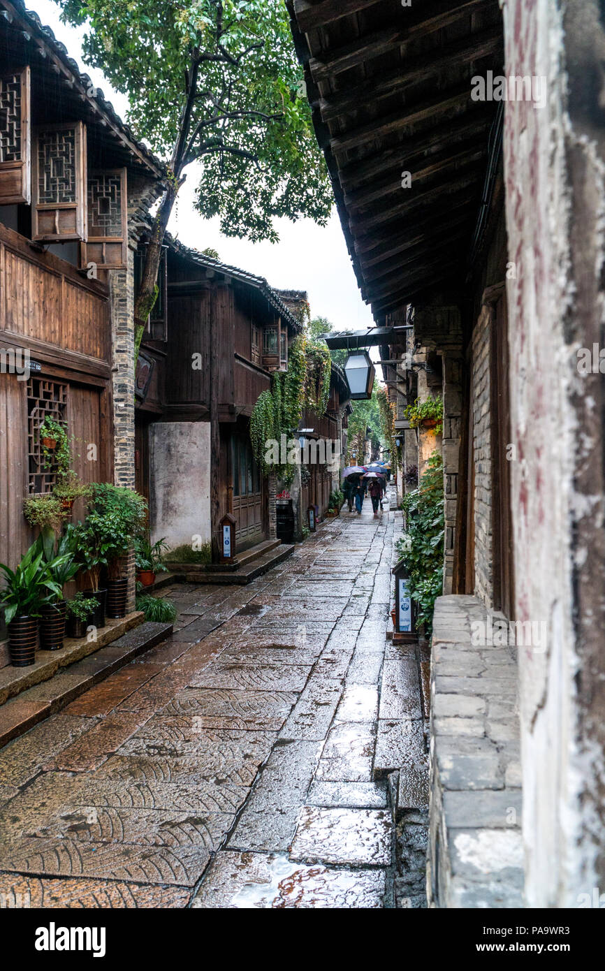 Wuzhen's belles rivières et paysages architecturaux anciens Banque D'Images