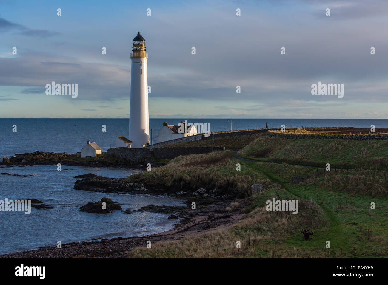 Scurdy phare Ness, Montrose, Ecosse Banque D'Images