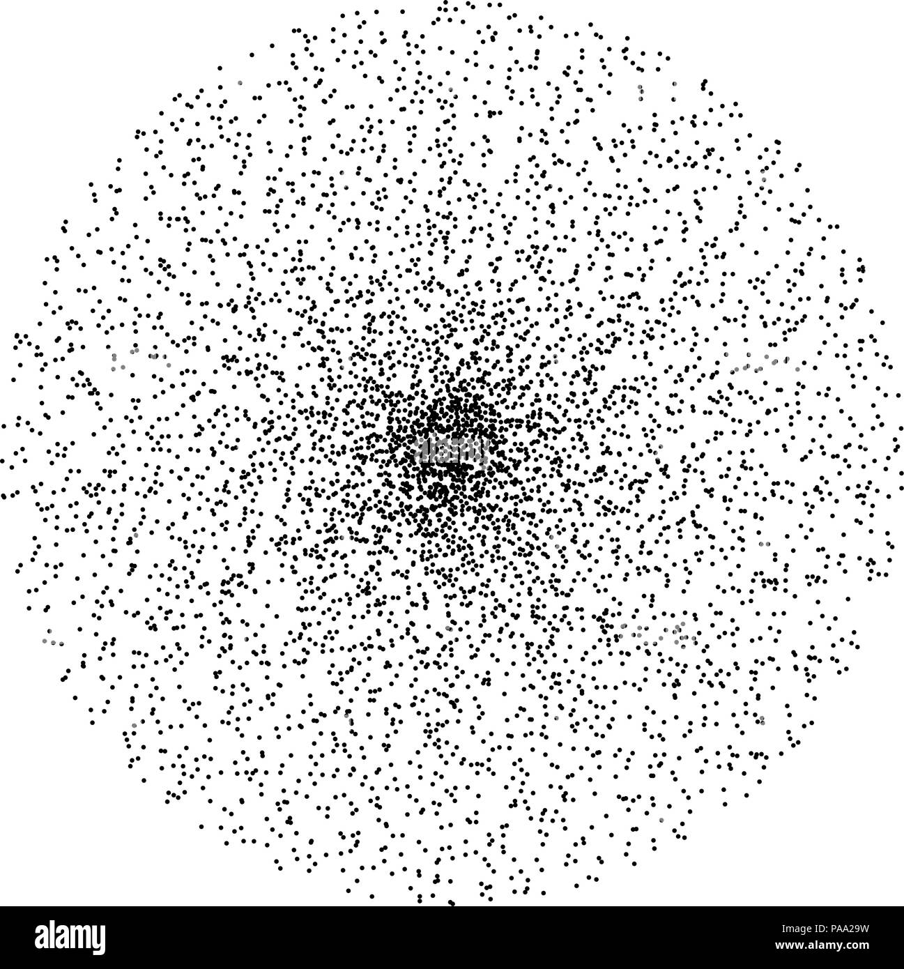 Points noirs dans vecteur forme cercle forme radiale. Résumé. dotted background illustration décorative dot design texture. Illustration de Vecteur