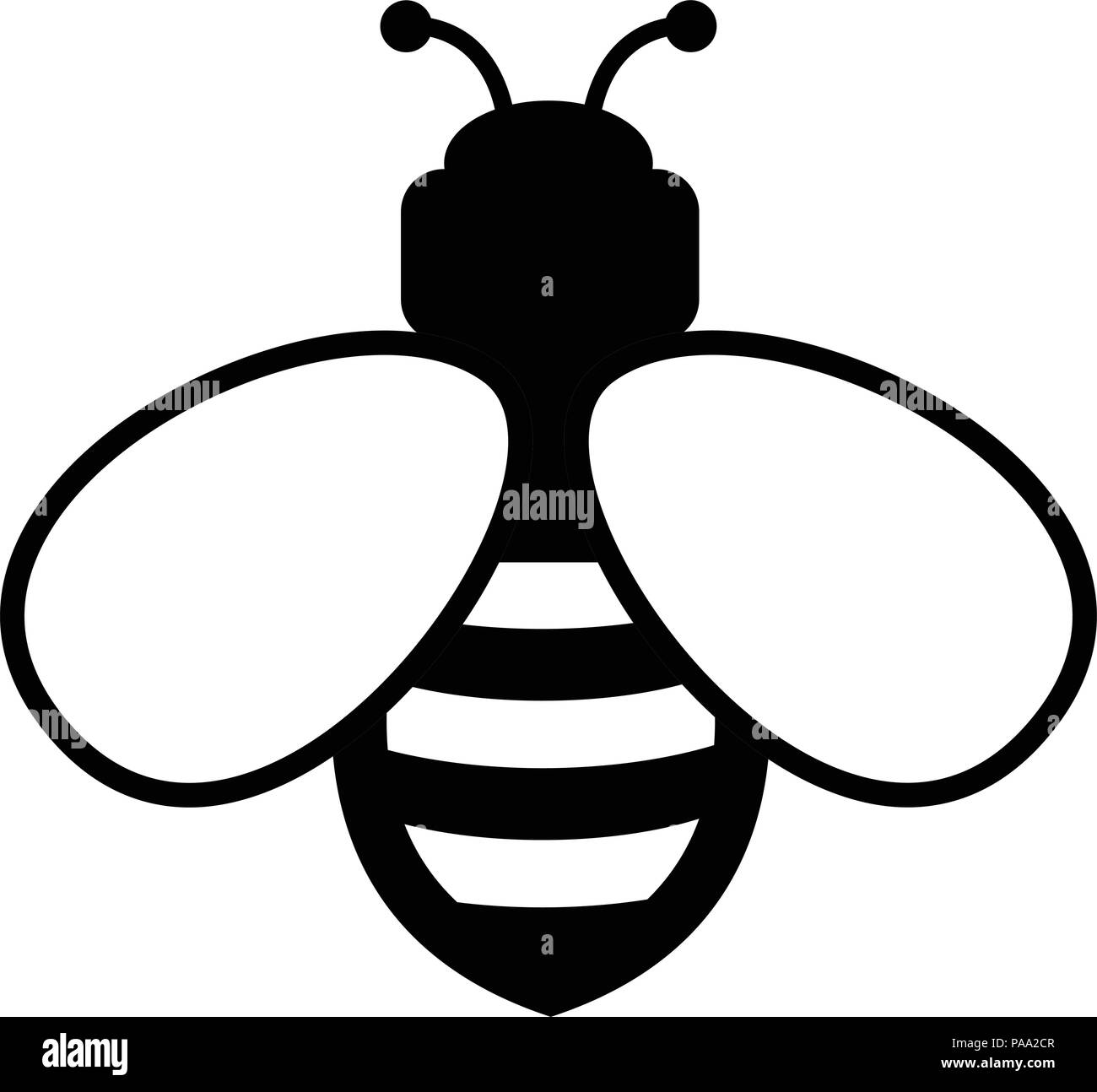 L'icône de l'abeille vecteur isolé sur fond blanc.télévision bumblebee dessin animé logo illustration simple de l'abeille. Illustration de Vecteur