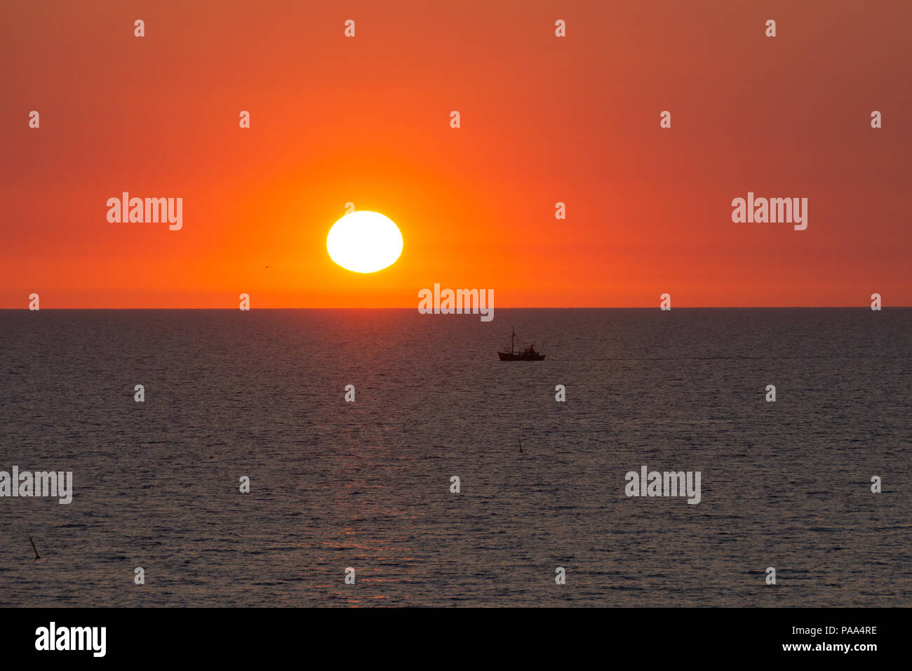 Coucher du soleil à Kampen, Sylt plage Banque D'Images