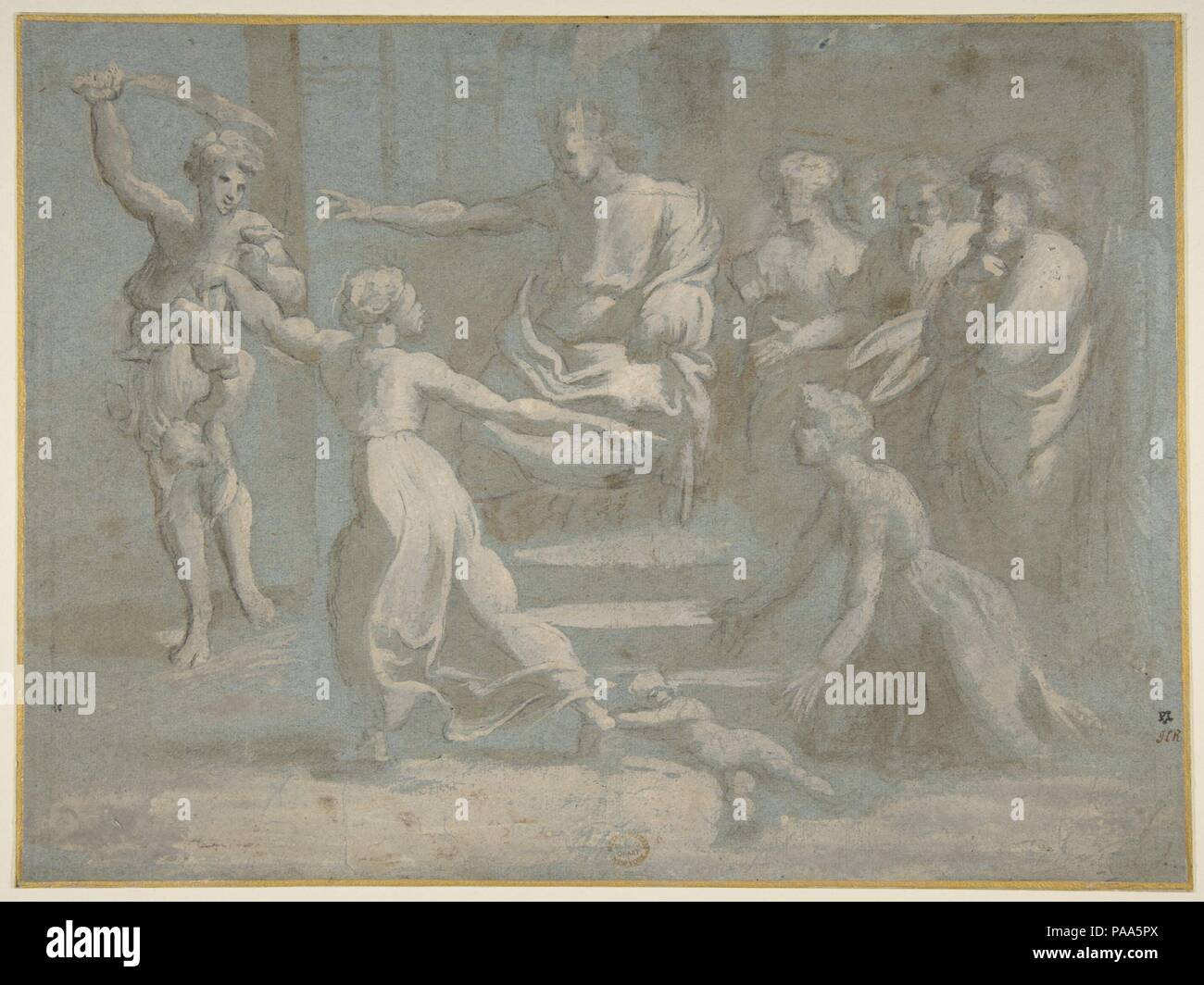 Le jugement de Salomon, après Raphaël. Artiste : attribué à Biagio Pupini  (Italien, né à Bologne, active