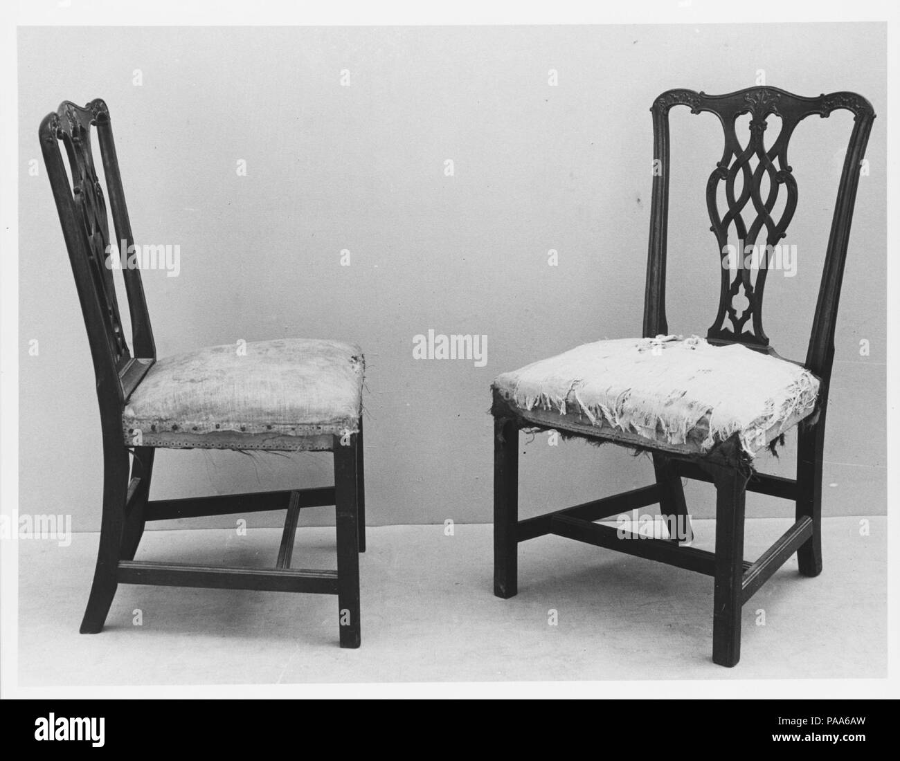 Side Chair. Culture : L'Américain. Dimensions : 37 x 21 1/8 x 20 3/4 in. (94,3 x 53,3 x 52,7 cm). Date : 1760-90. Musée : Metropolitan Museum of Art, New York, USA. Banque D'Images