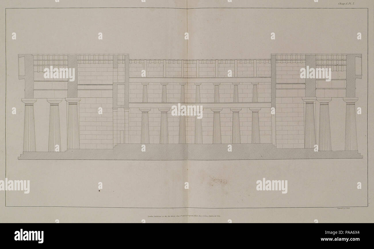 160 section longitudinale du Temple - Wilkins William - 1807 Banque D'Images