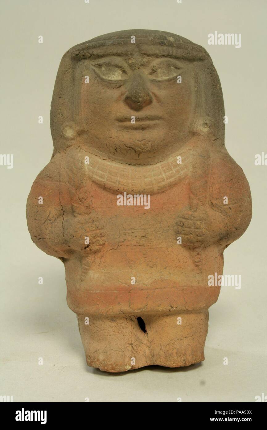 L'article Figure en céramique. Culture : moche. Dimensions : H x L : 5 5/8 x 3 1/4 in. (14.3 x 8.3cm). Date : 3e et 5e siècle. Musée : Metropolitan Museum of Art, New York, USA. Banque D'Images