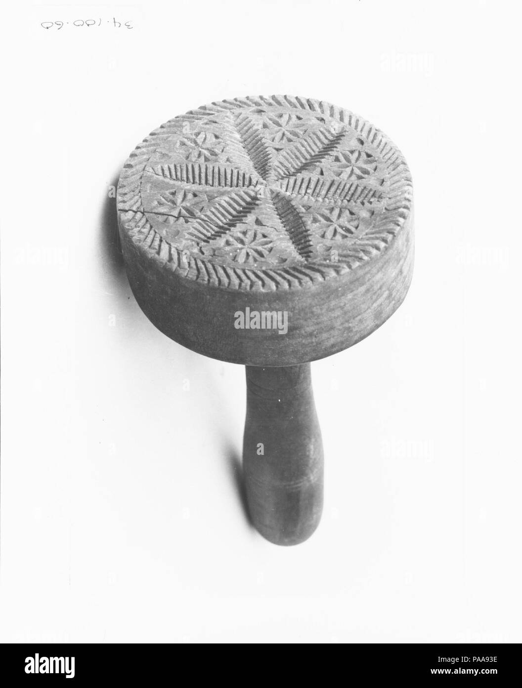 Moule à beurre. Culture : L'Américain. Dimensions : diam. 3 1/8 in. (7,9 cm). Date : ca. 1790. Musée : Metropolitan Museum of Art, New York, USA. Banque D'Images