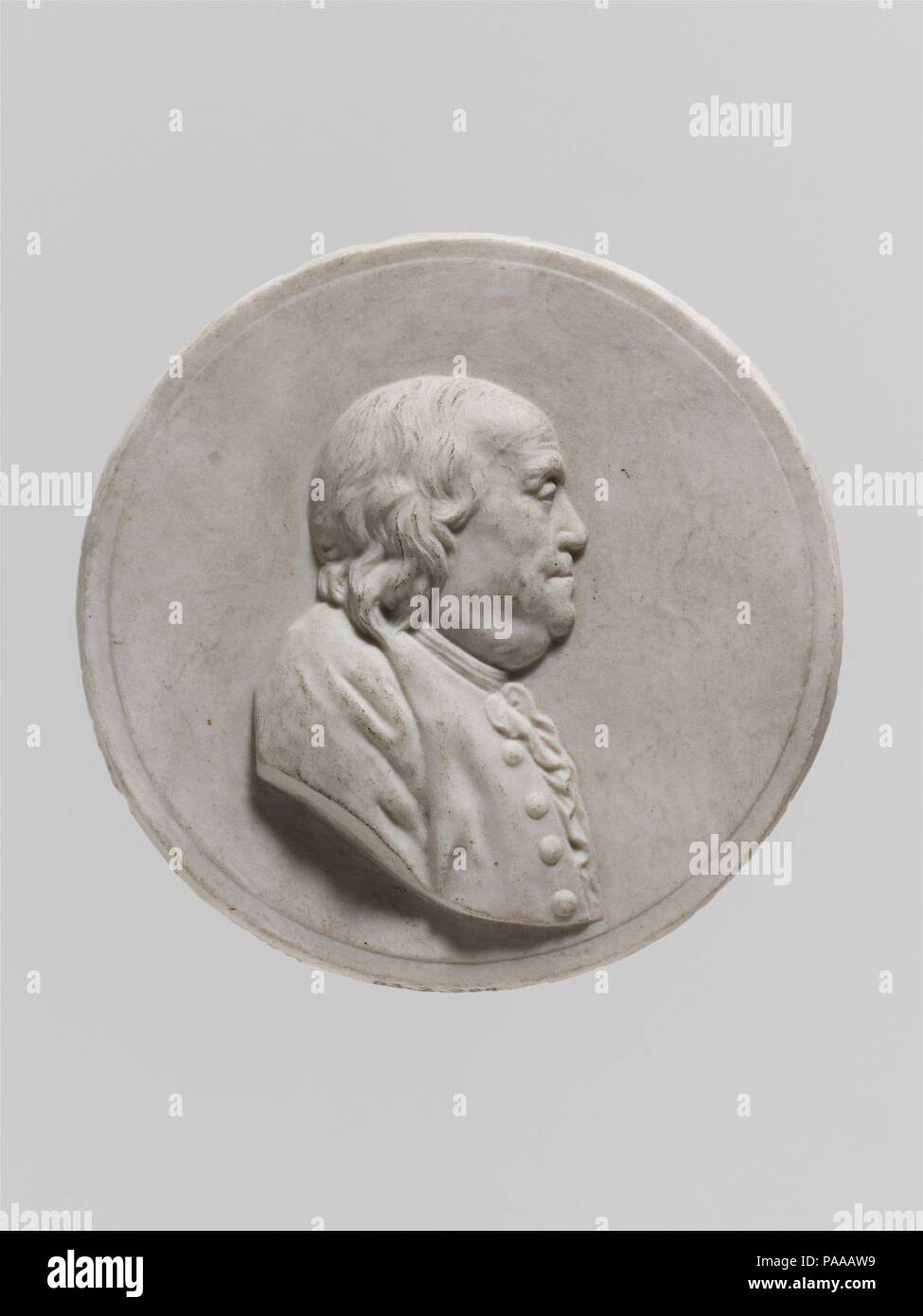 La plaque. Culture : le français. Dimensions : diam. 2 7/8 in. (7,3 cm). Date : 1776-1883. Musée : Metropolitan Museum of Art, New York, USA. Banque D'Images