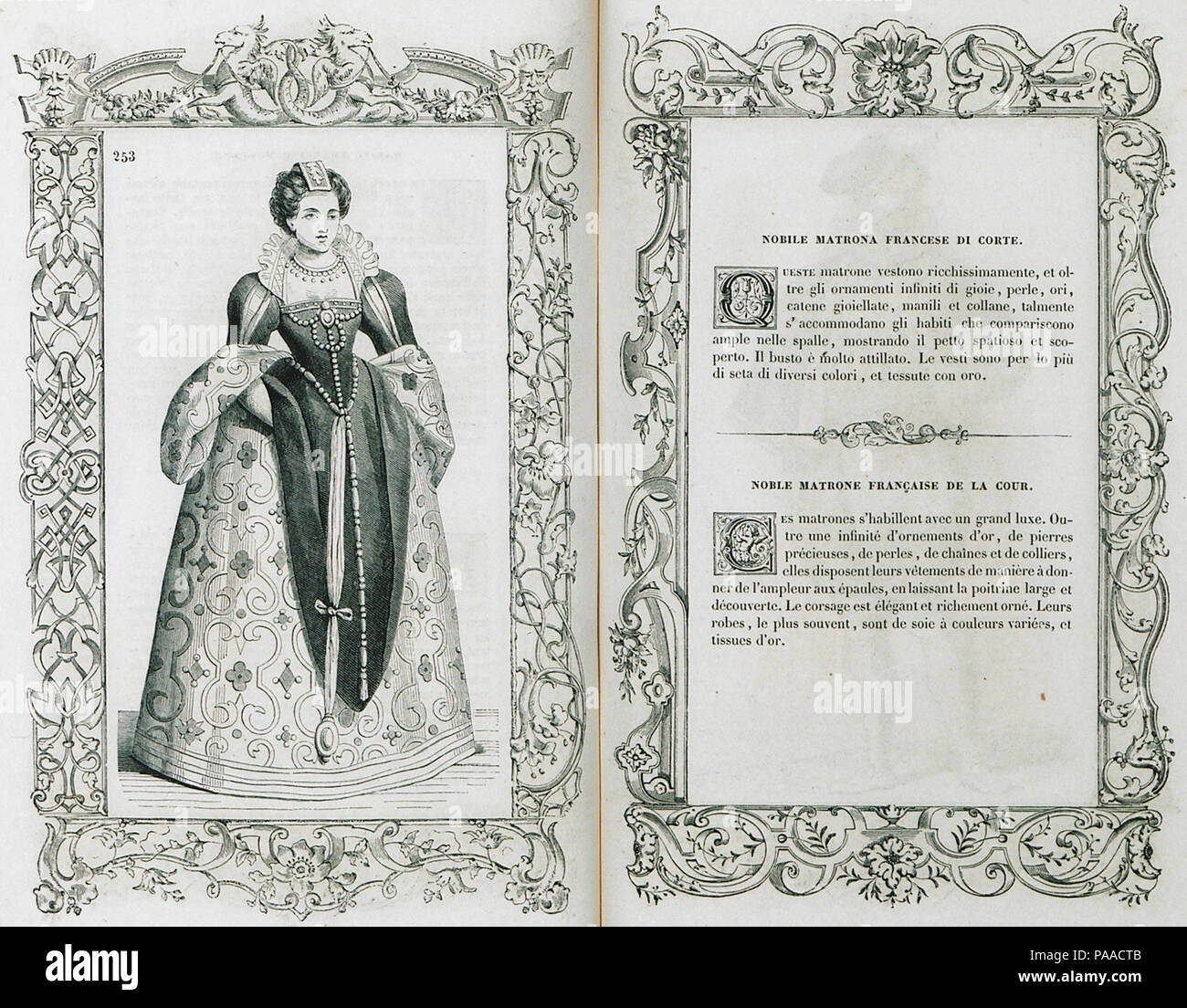 185 Nobile matrona francese di Corte - Cesare Vecellio - 1860 Banque D'Images