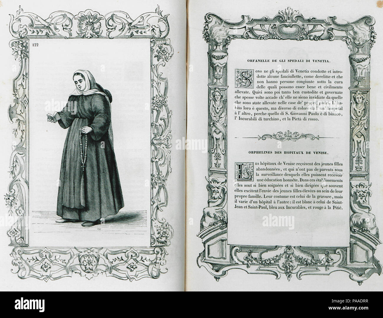 188 Orfanelle de gli spedali di Venezia - Cesare Vecellio - 1860 Banque D'Images