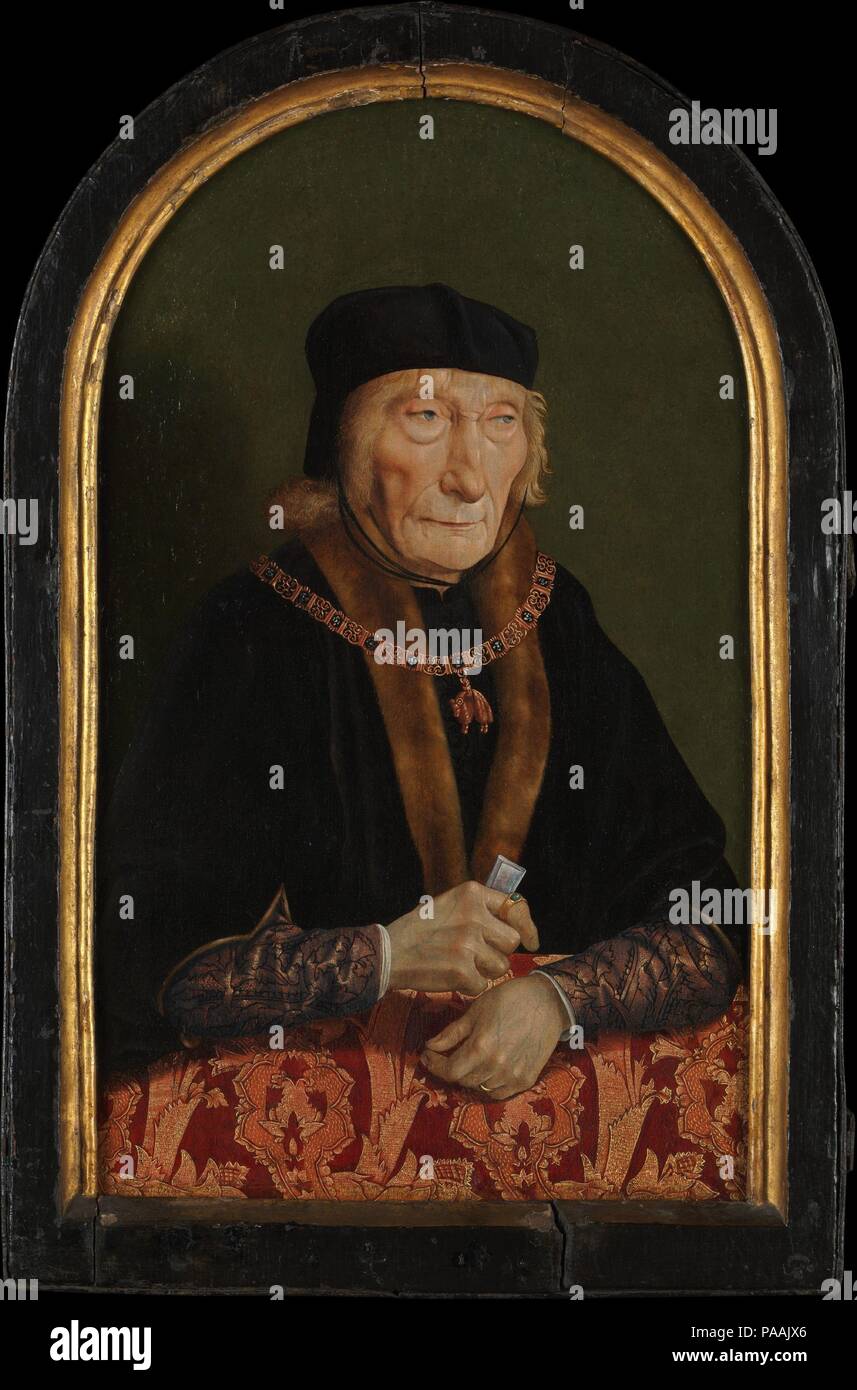 Jan (1438-1516), premier comte d'Egmond, comtesse d'Egmond (Magdalena van Werdenburg, 1464-1538). Artiste : Peintre Russisch Nord (après 1516). Dimensions : (.122, le comte) : dans l'ensemble, avec top, 16 3/4 x 10 1/4 in. (42,5 x 26 cm) ; l'original surface peinte 16 1/4 x 9 5/8 in. (41,3 x 24,4 cm) ; (.118, la comtesse) dans l'ensemble, avec des haut et engagé d'origine du châssis surface peinte 19 1/4 x 12 1/2 in. (48,9 x 31,8 cm) ; surface peinte 16 1/2 x 9 1/4 in. (41,9 x 24,8 cm). En 1484, l'avenir compter Jan van Egmond Werdenburg Magdalena van mariés, alors qu'il était quarante-six et elle avait vingt Banque D'Images