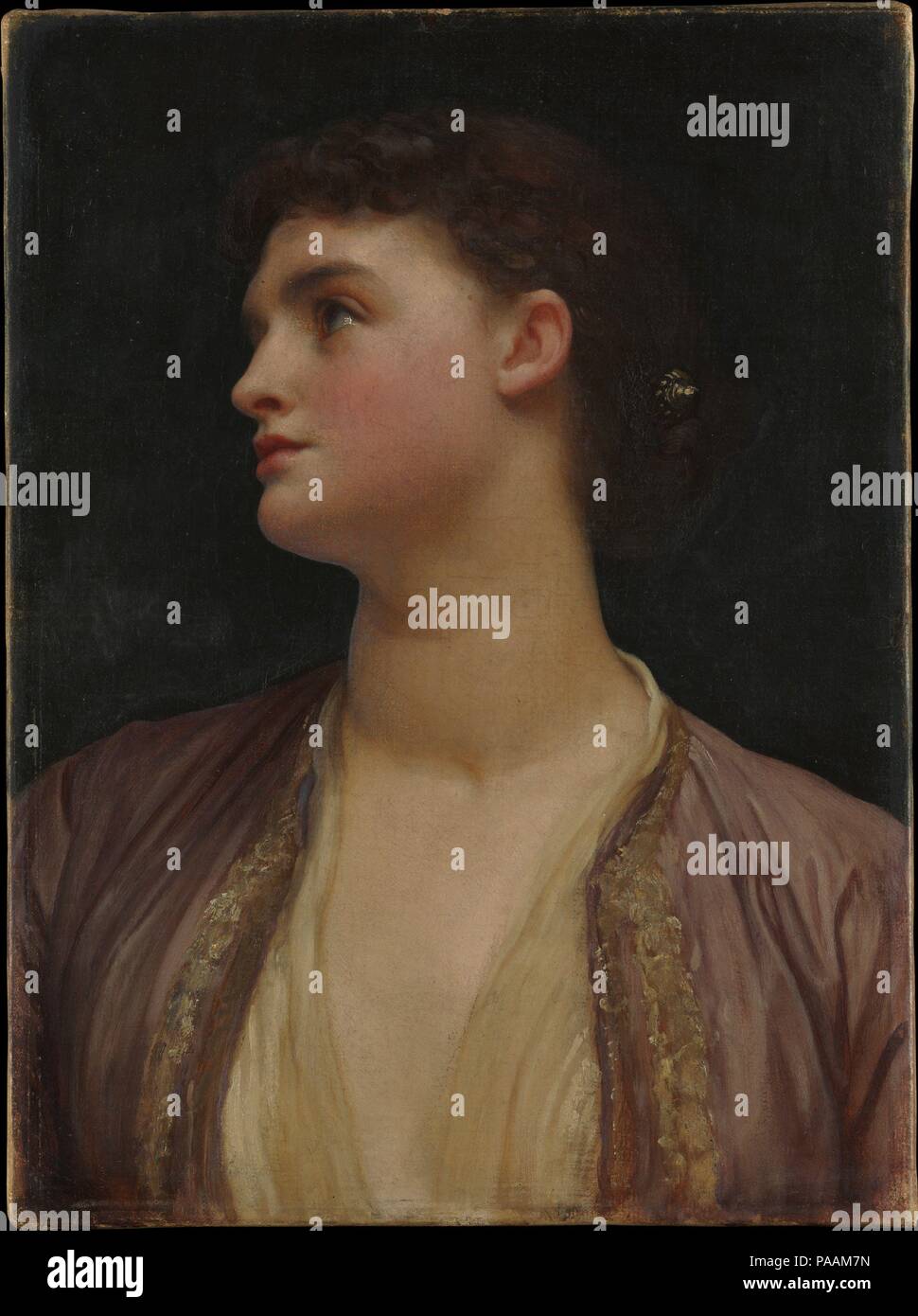 Lucia. Artiste : Frédéric, Lord Leighton (British, Scarborough 1830-1896 Londres). Dimensions : 14 7/8 x 10 in. (37,8 x 25,4 cm). Peut-être Date : fin des années 1870. Musée : Metropolitan Museum of Art, New York, USA. Banque D'Images