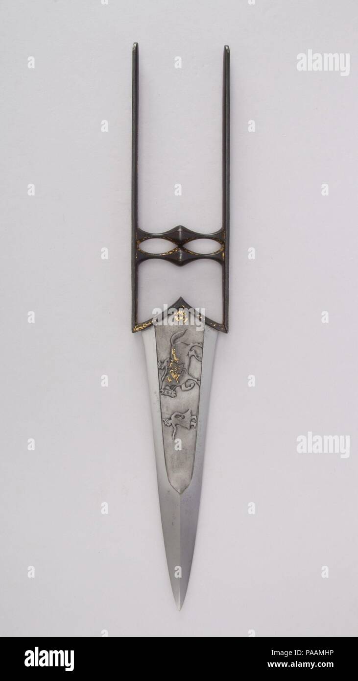 Dague (Katar). Culture : L'Indien. Dimensions : L. 19 1/2 in. (49,5 cm) ; W. 3 5/16 in. (8,4 cm) ; WT. 1 lb. 6.7 oz. (643,5 g). Date : le 18e siècle. Musée : Metropolitan Museum of Art, New York, USA. Banque D'Images