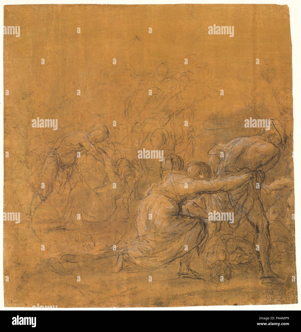 Le Massacre des Innocents. Artiste : la Vénétie (1600-1699). Dimensions : 15 1/4 x 14 5/8 in. (38,8 x 37,1 cm). Date : le 17e siècle. Musée : Metropolitan Museum of Art, New York, USA. Banque D'Images