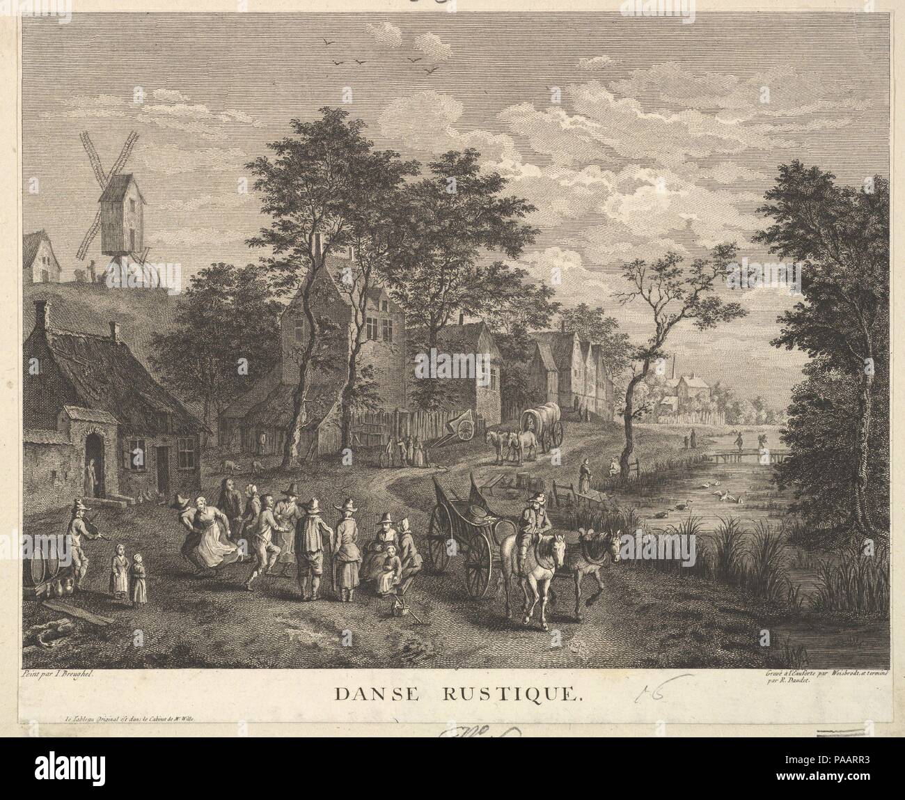 Danse rustique Rustique (Danse). Artiste : Après Jan Brueghel l'ancien (Bruxelles, Russisch 1568-1625 Anvers) ; Carl Wilhelm Weisbrod (allemand, 1713-1806) ; Robert Daudet (Français, 1737-1824). Fiche technique : Dimensions : 7 1/16 x 8 11/16 in. (18 x 22 cm). Musée : Metropolitan Museum of Art, New York, USA. Banque D'Images