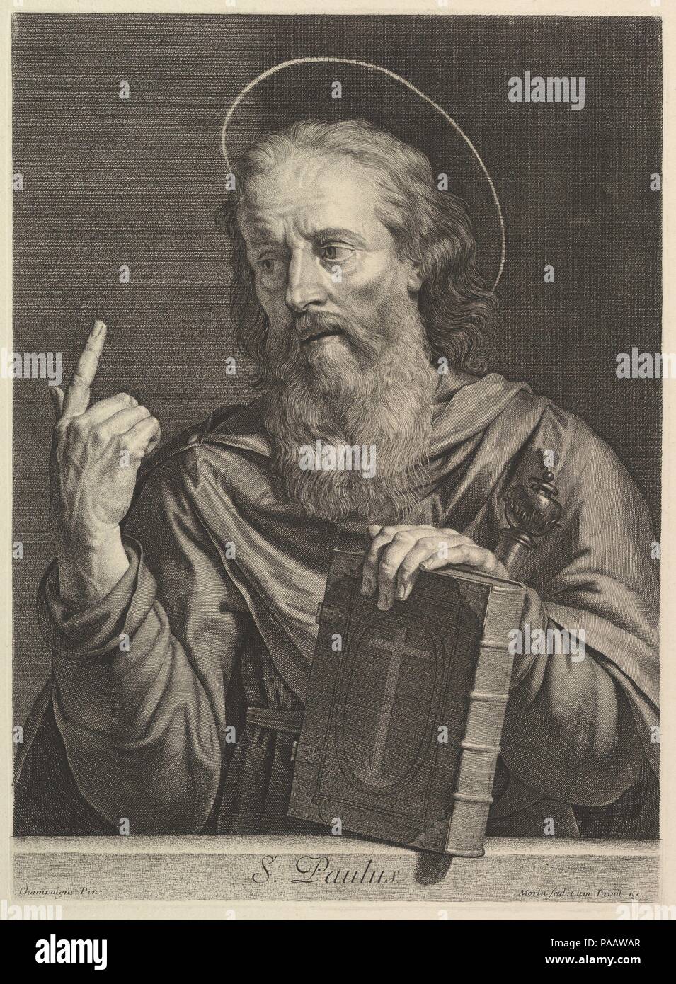 Saint Paul. Artiste : Jean Morin (français, Paris ca. 1605-1650 Paris) ; Après Philippe de Champaigne (Français, Bruxelles 1602-1674 Paris). Fiche technique : Dimensions : 21 1/4 x 15 1/4 in. (54 x 38,8 cm) de droit : 17 1/8 x 12 1/2 in. (43,5 x 31,8 cm). Musée : Metropolitan Museum of Art, New York, USA. Banque D'Images