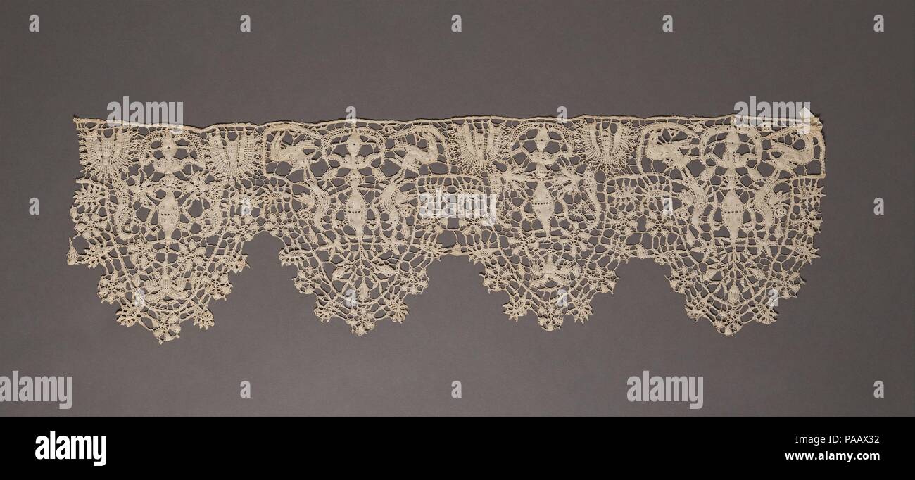 Frontière. Culture : l'italien ou flamand. Dimensions : L. 22 x O. 6 1/2 pouces (55,9 x 16,5 cm). Date : le 17e siècle. Musée : Metropolitan Museum of Art, New York, USA. Banque D'Images