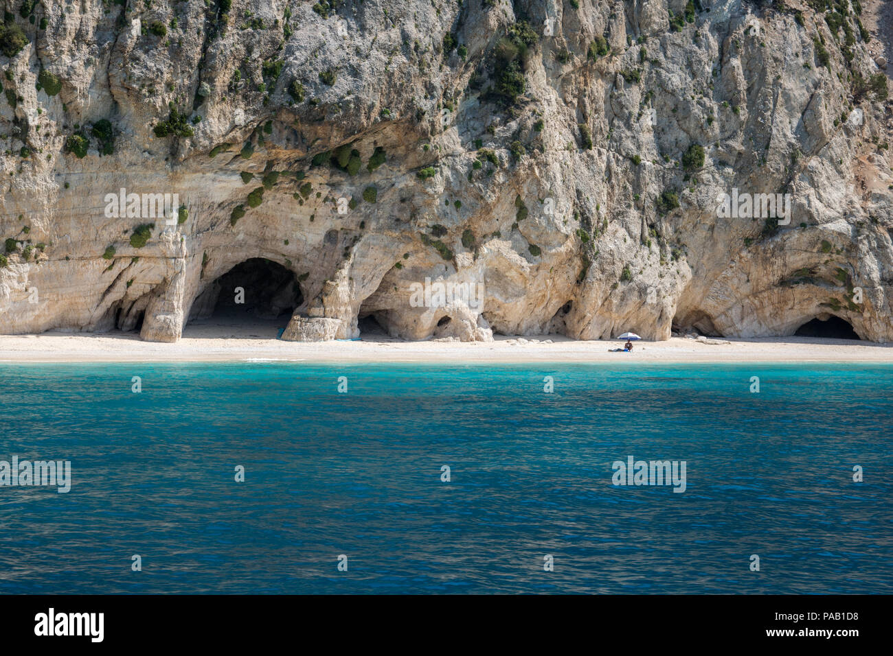 La plage de Kamari, l'île de Céphalonie (Céphalonie), Grèce Banque D'Images