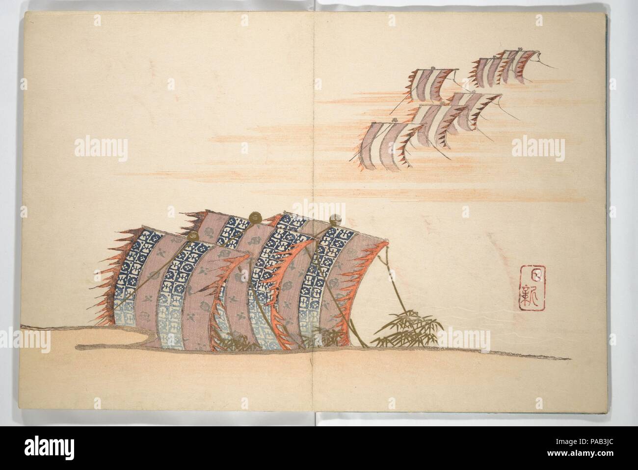 Album de l'année nouvelle (Aratama jo). Artiste : Tani Buncho (japonais, 1763-1840) ; Onishi Chinnen (1792-1851) , divers artistes. Culture : le Japon. Dimensions : 9 15/16 × 7 5/16 in. (25,3 × 18,5 cm). Date : début du xixe siècle, avant 1829. Musée : Metropolitan Museum of Art, New York, USA. Banque D'Images