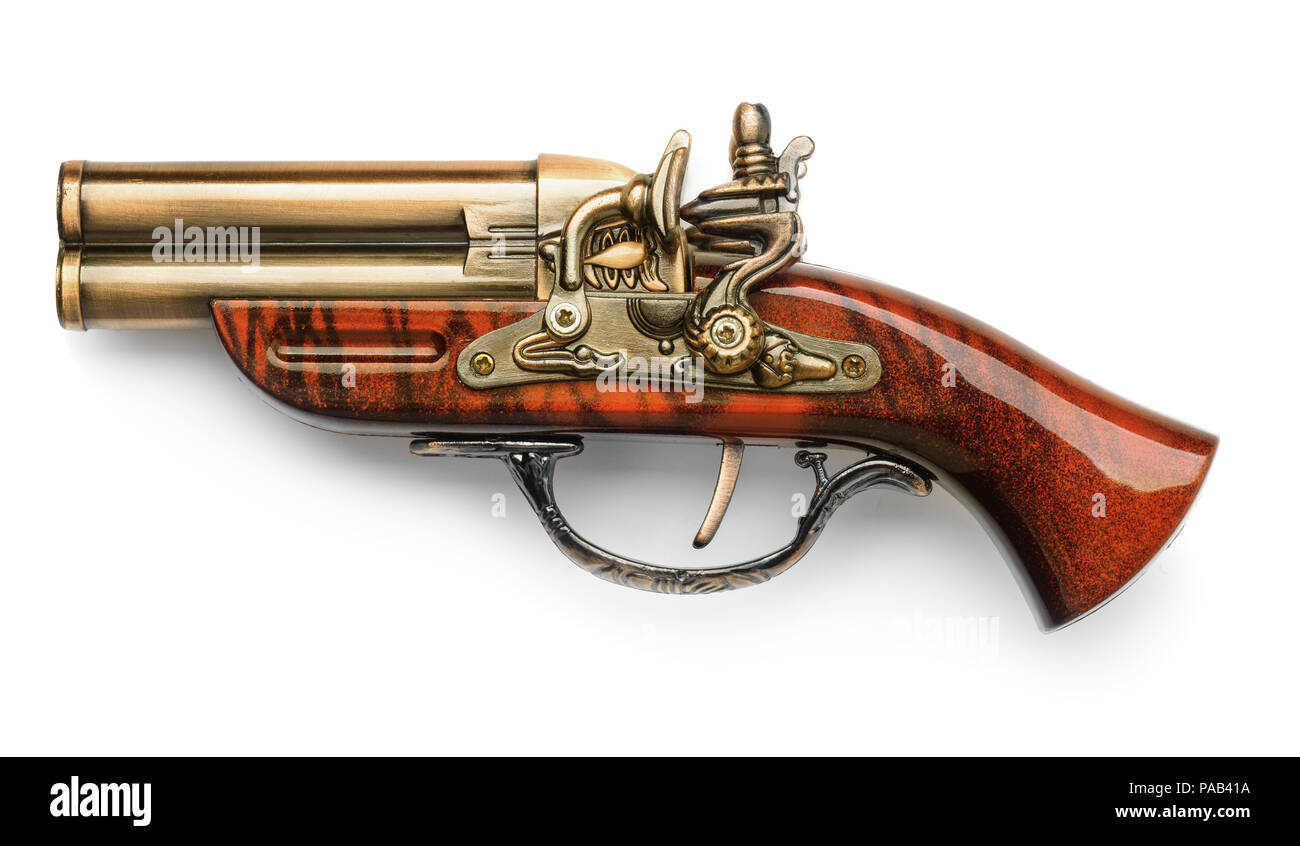 Pistolet de décoration Vintage isolated on white Banque D'Images