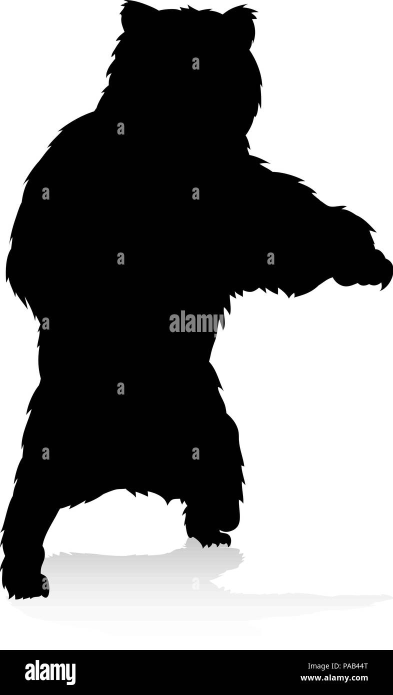 Silhouette d'animaux ours Illustration de Vecteur