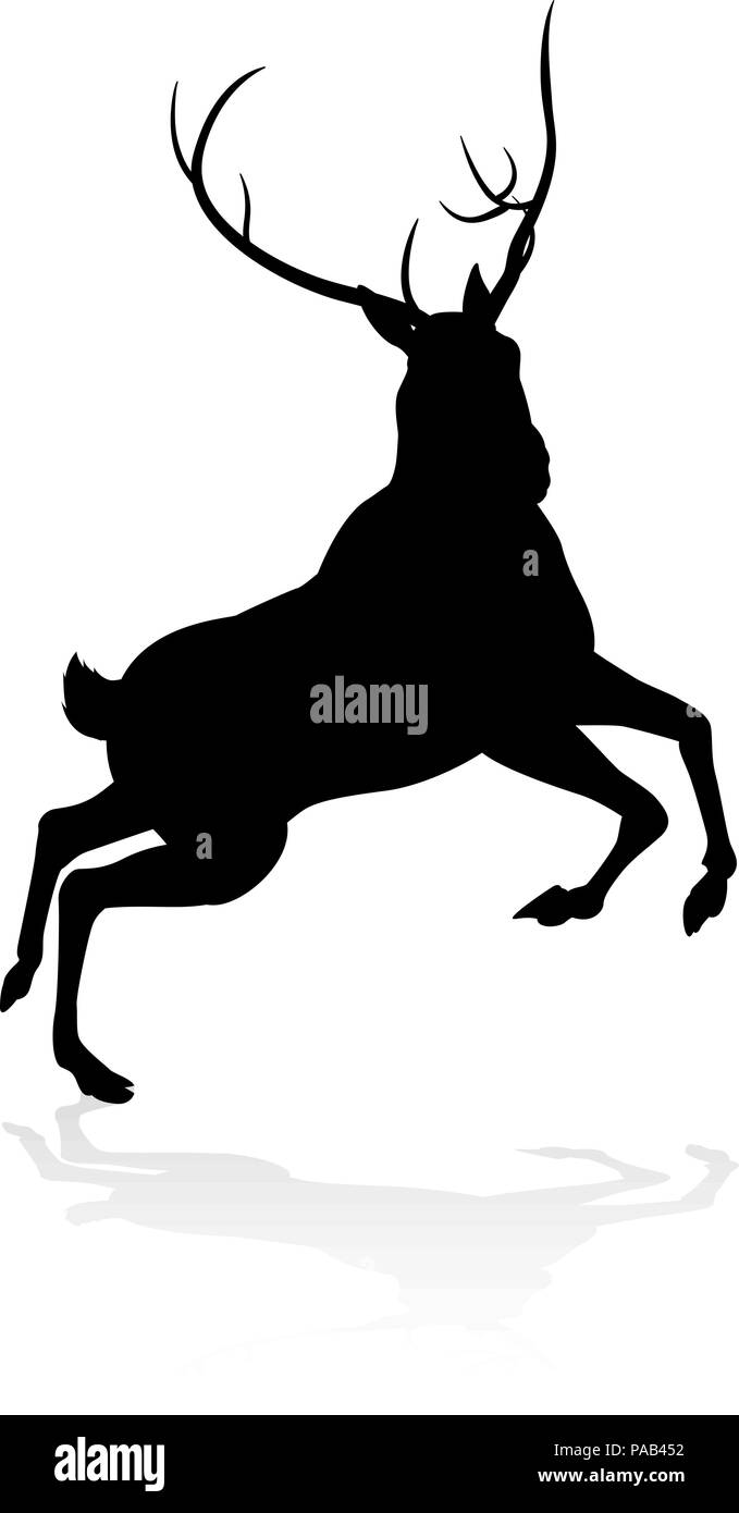 Silhouette Animal Deer Illustration de Vecteur
